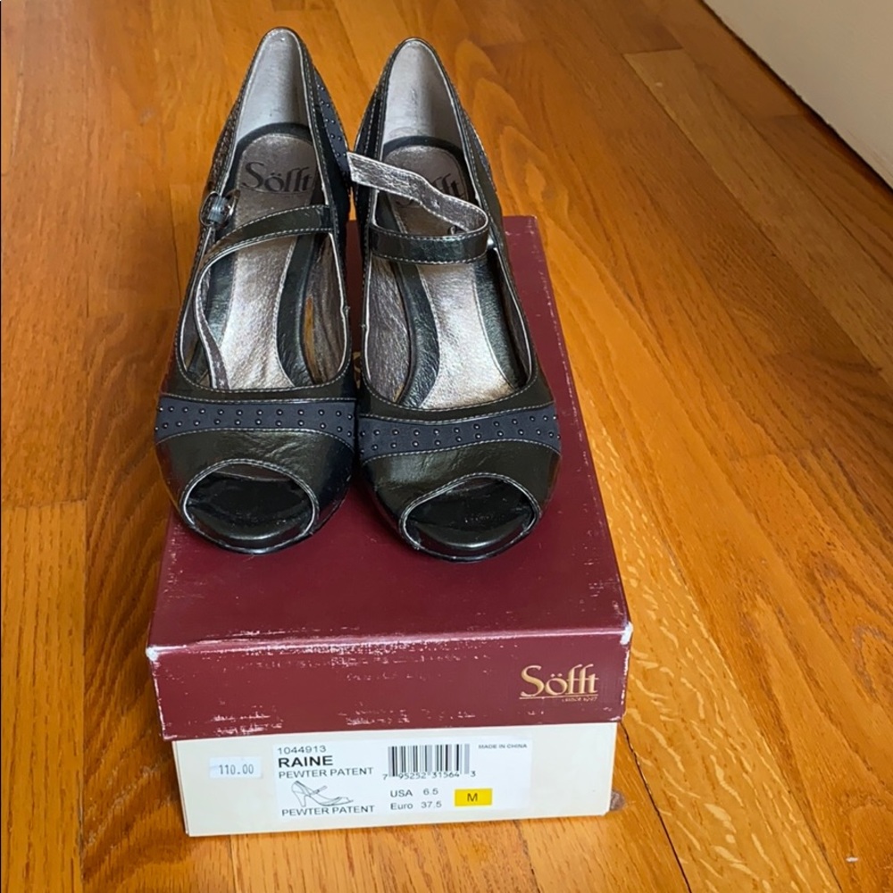 Raine pewter patent shoe size 6.5